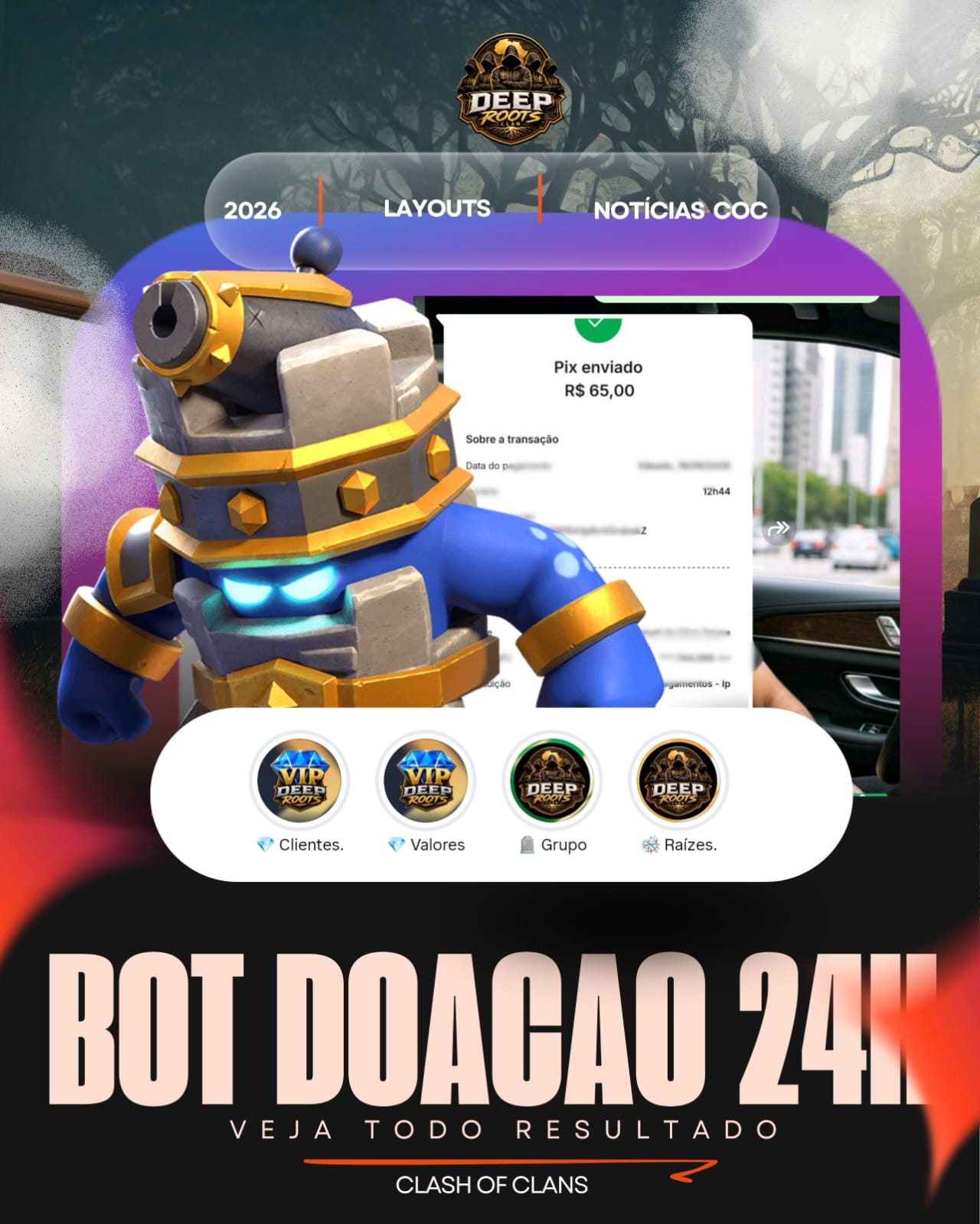 Feedback de cliente: bot de doação 24h