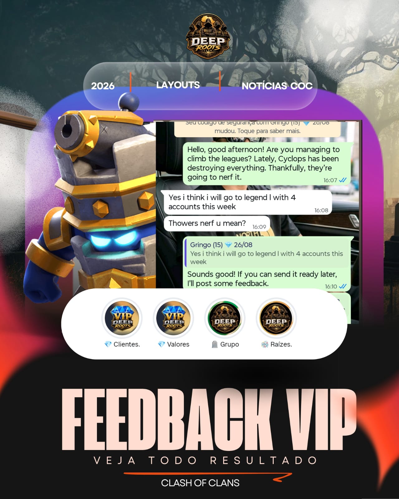 Feedback de cliente: subida de ligas